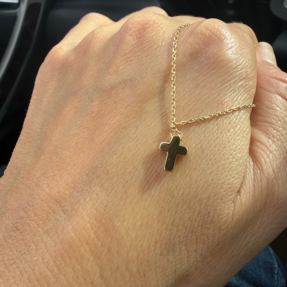 Waterproof Stainless Steel Cross Necklace Tiny Cross